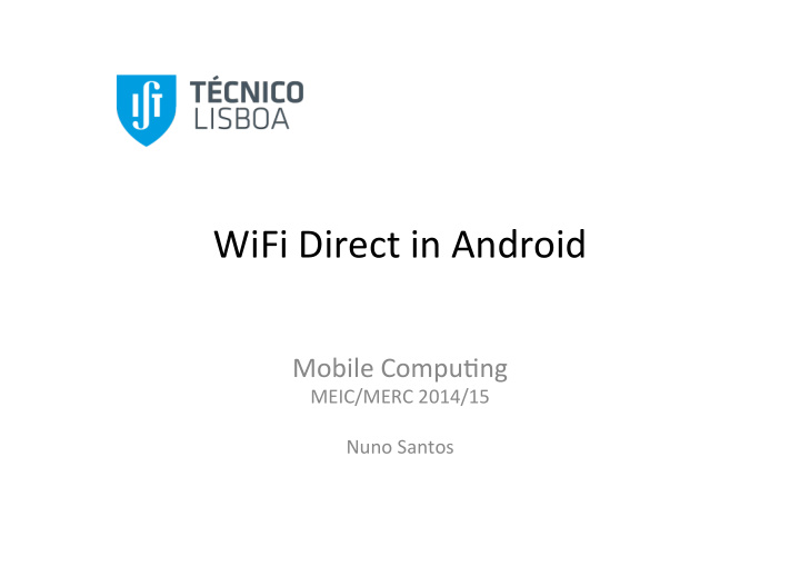 wifi direct in android
