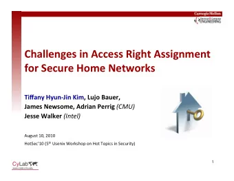 Challenges  in  Access  Right  Assignment    for  Secure  Home  Networks