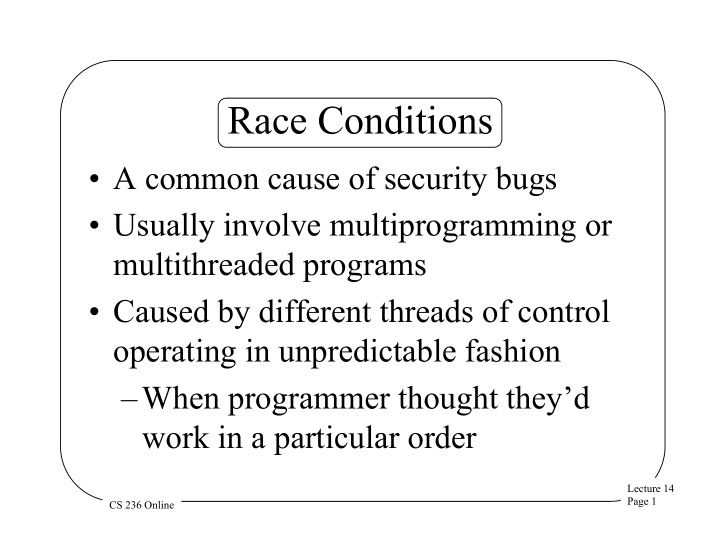 race conditions