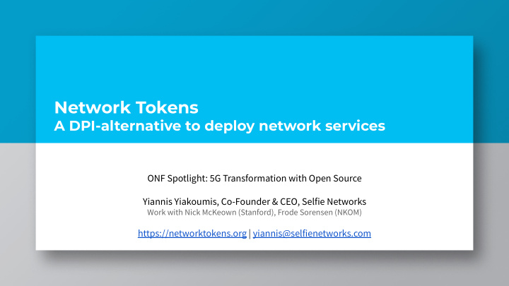 network tokens