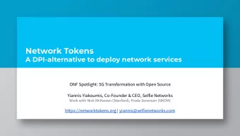 Network Tokens  A DPI-alternative to deploy network services  ONF Spotlight: 5G Transformation with