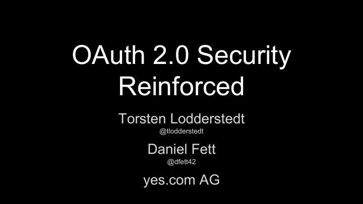 oauth 2 0 security reinforced