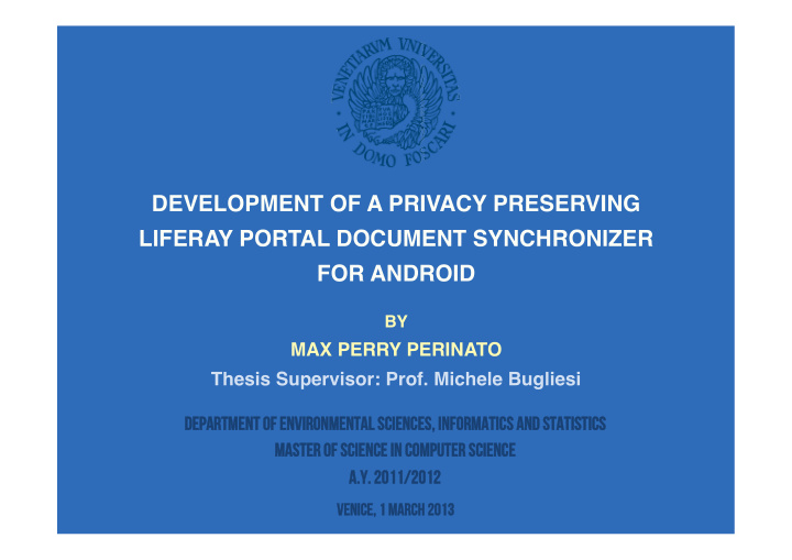 development of a privacy preserving liferay portal