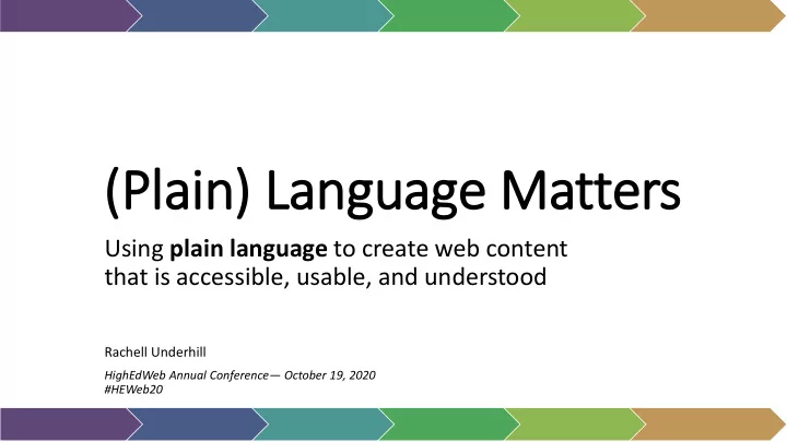 pla lain language matters