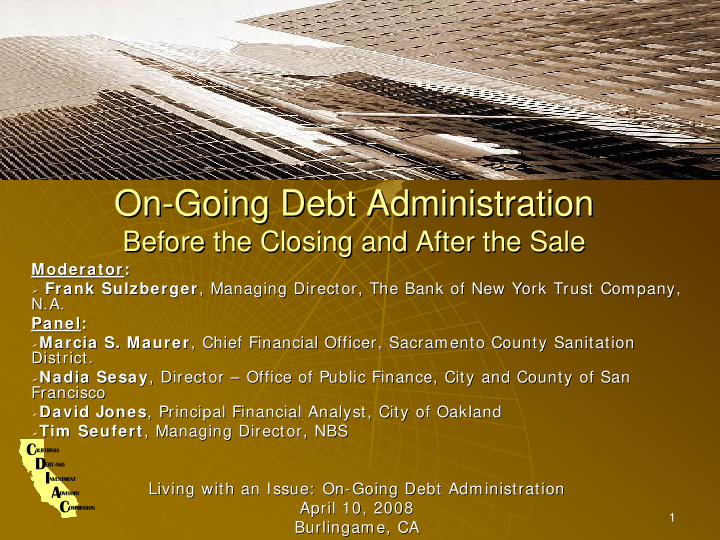 on going debt administration going debt administration on