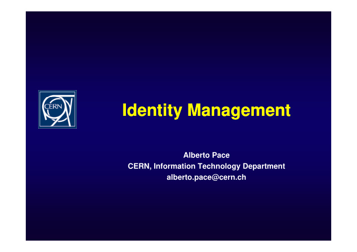 identity management identity management