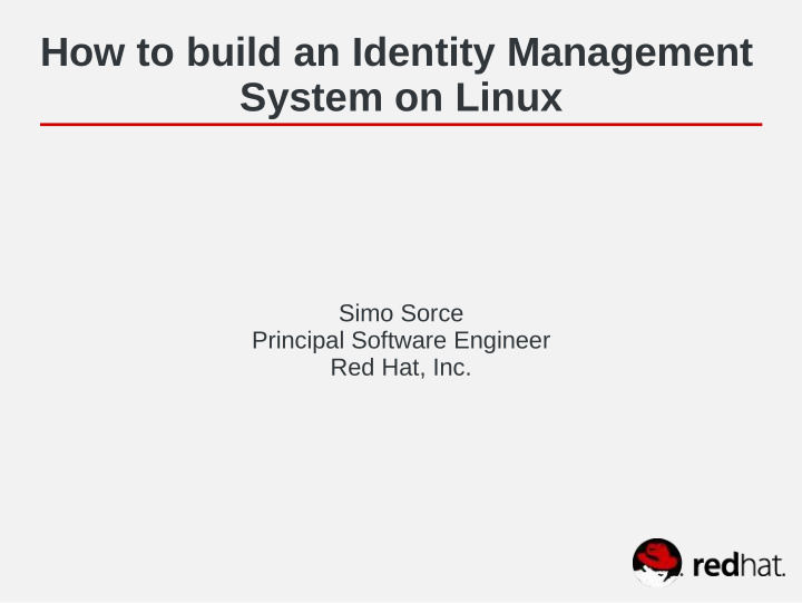 how to build an identity management system on linux