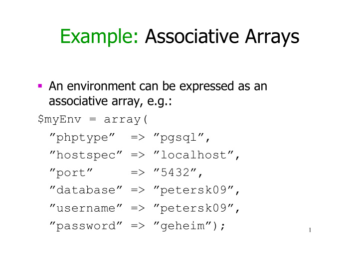 example associative arrays