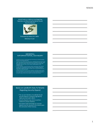 9/14/15    A  Brief  Guide  on  California  Law  Regarding    Reten:on