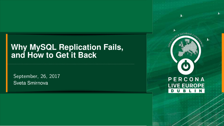 why mysql replication fails and how to get it back