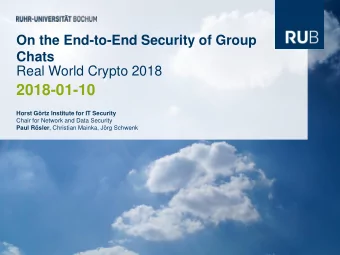 2018-01-10  Horst Grtz Institute for IT Security  Chair for Network and Data Security Paul