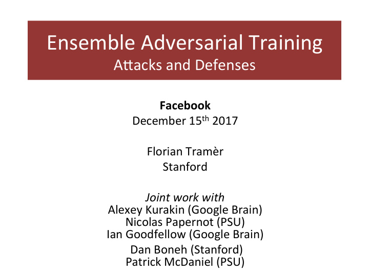 ensemble adversarial training