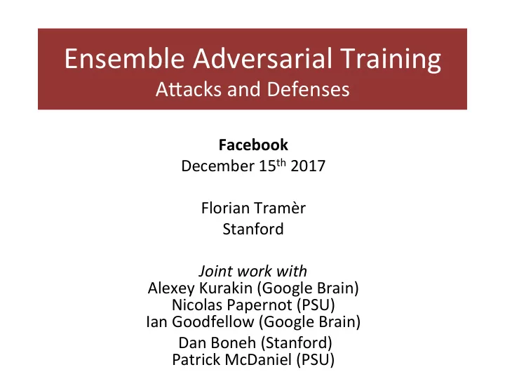 ensemble adversarial training