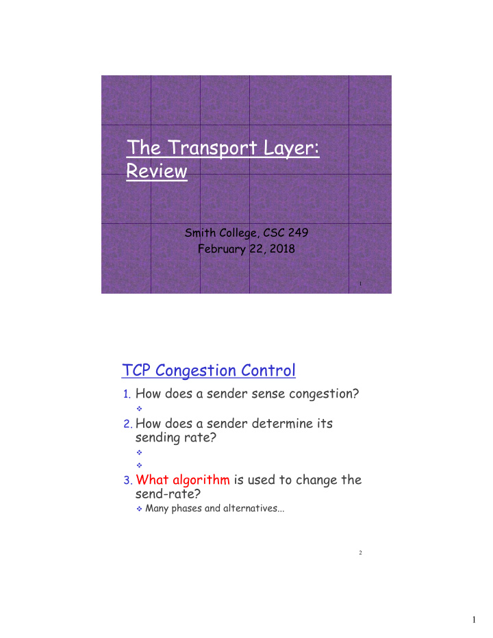 the transport layer review
