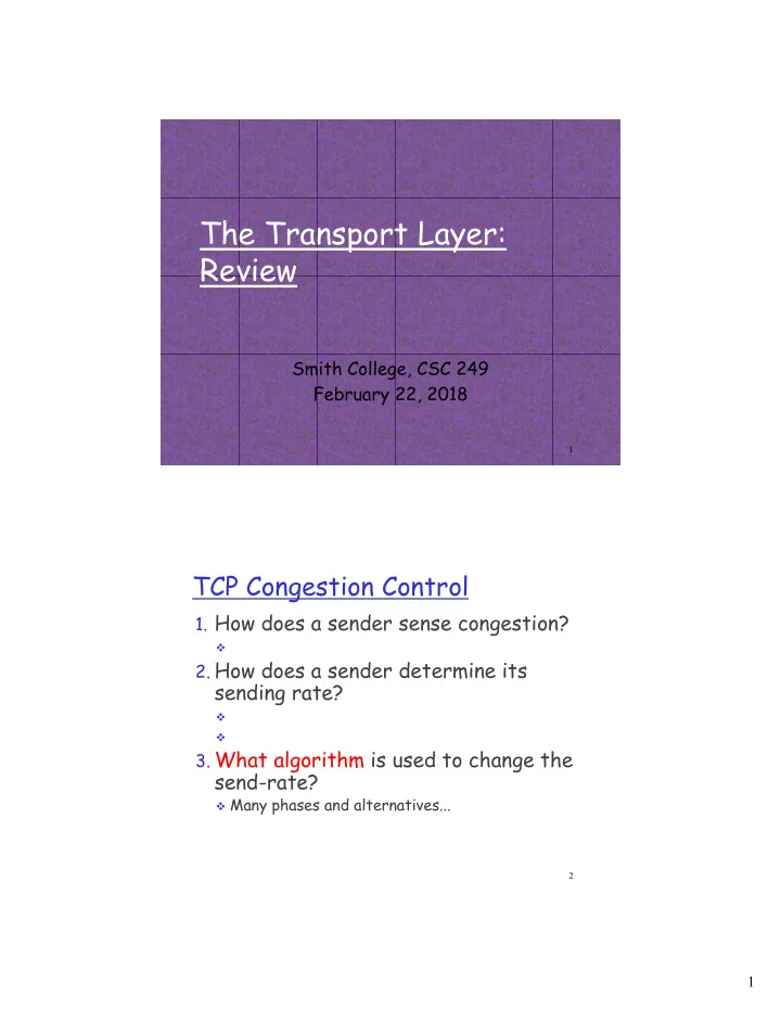 the transport layer review