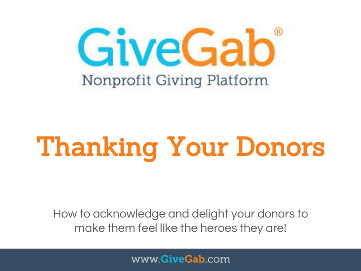 thanking your donors
