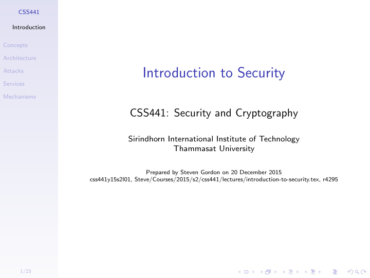 introduction to security