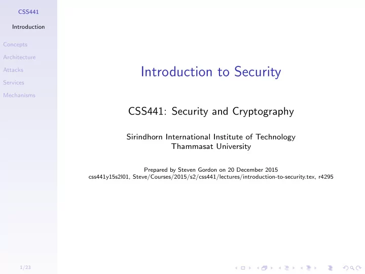 introduction to security