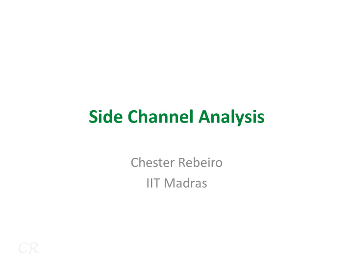 side channel analysis