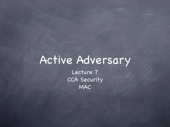 active adversary