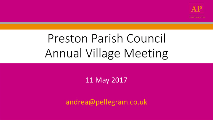 preston parish council annual village meeting