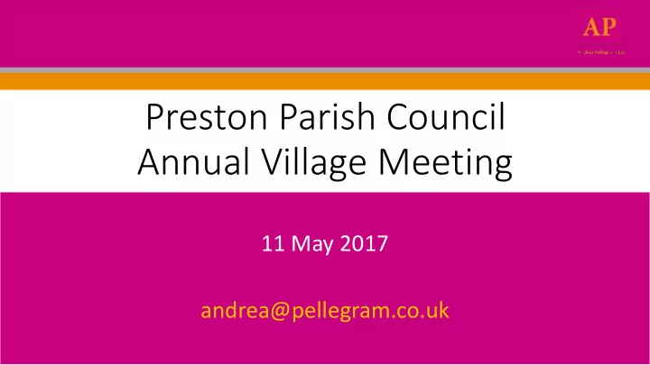 preston parish council annual village meeting