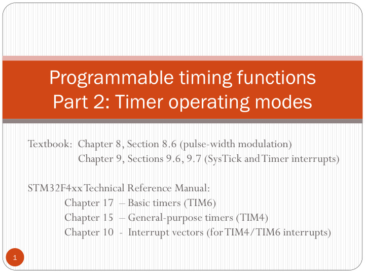 programmable timing functions part 2 timer operating modes