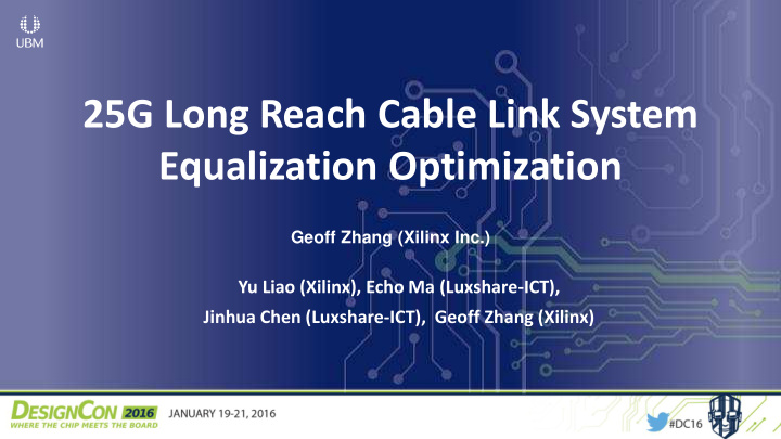 25g long reach cable link system