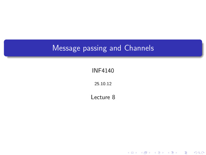 message passing and channels