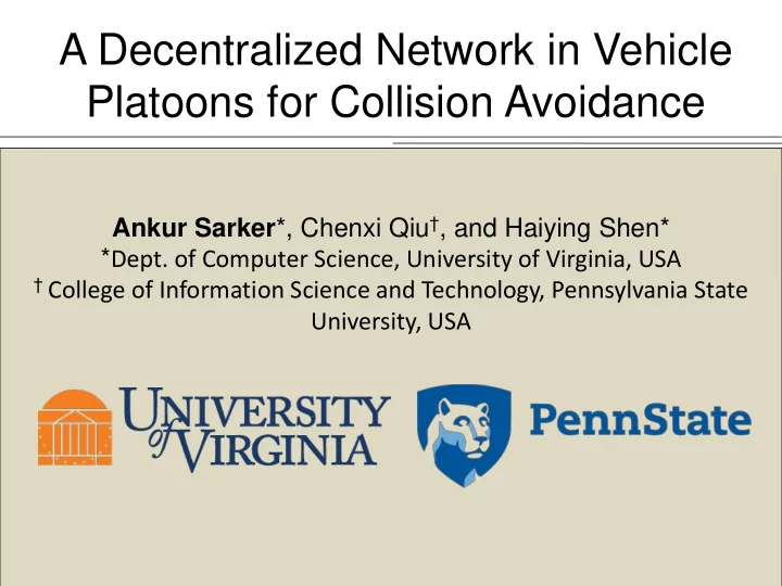 a decentralized network in vehicle