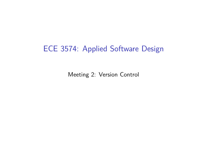 ece 3574 applied software design