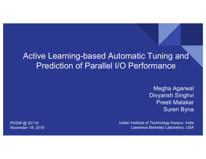 active learning based automatic tuning and prediction of
