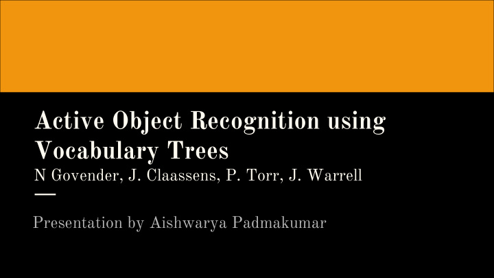 active object recognition using