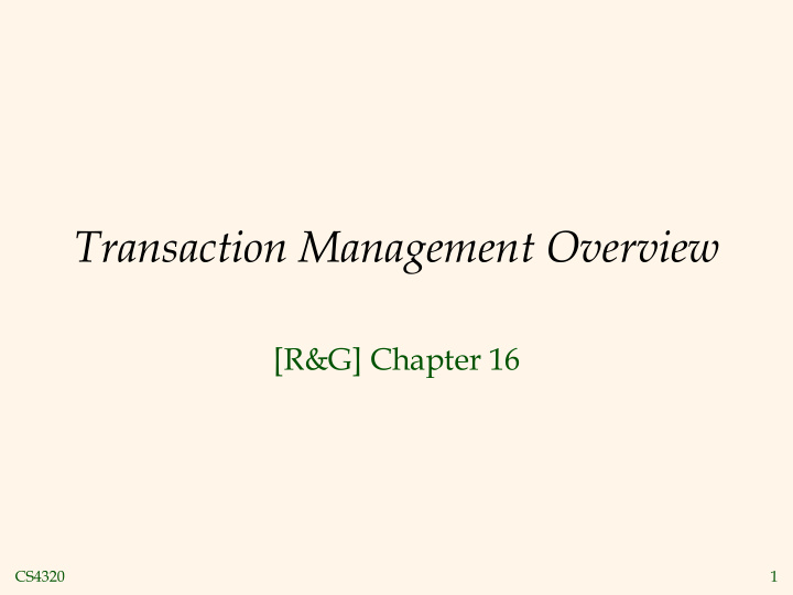 transaction management overview