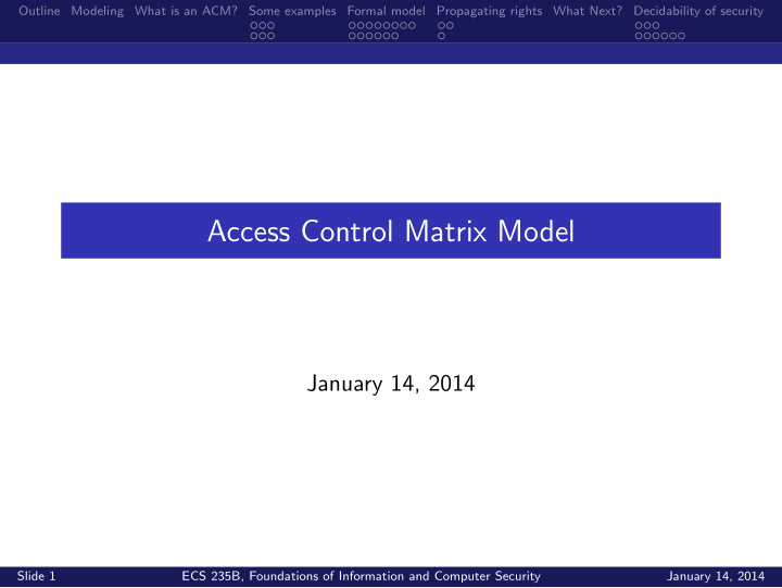 access control matrix model