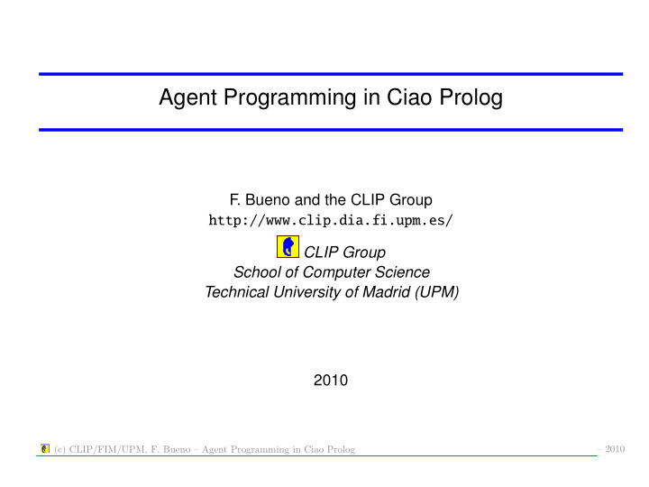 agent programming in ciao prolog