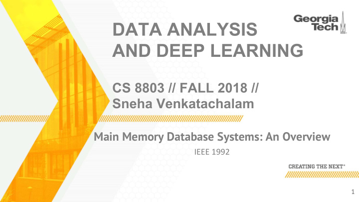 data analysis and deep learning