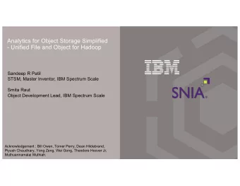 Analytics for Object Storage Simplified  - Unified File and Object for Hadoop  Sandeep R Patil