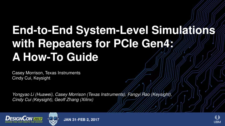 with repeaters for pcie gen4