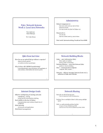 1  Frequency Division Multiplexing  Time Division Multiplexing  Timeslice given frequency band