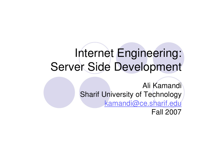 internet engineering server side development
