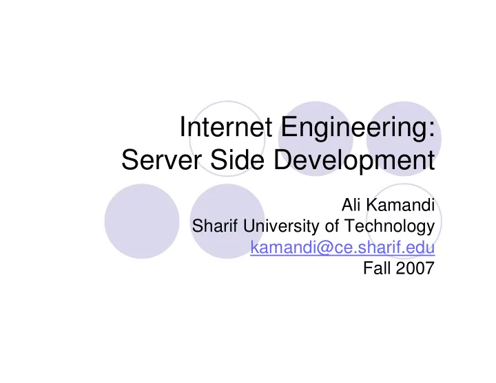 internet engineering server side development