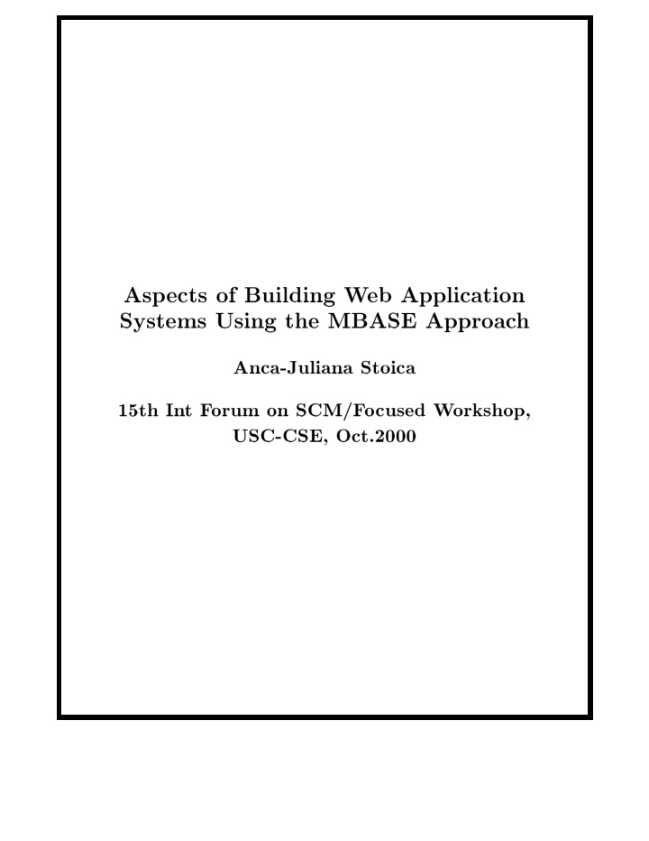 asp ects of building w eb application systems using the