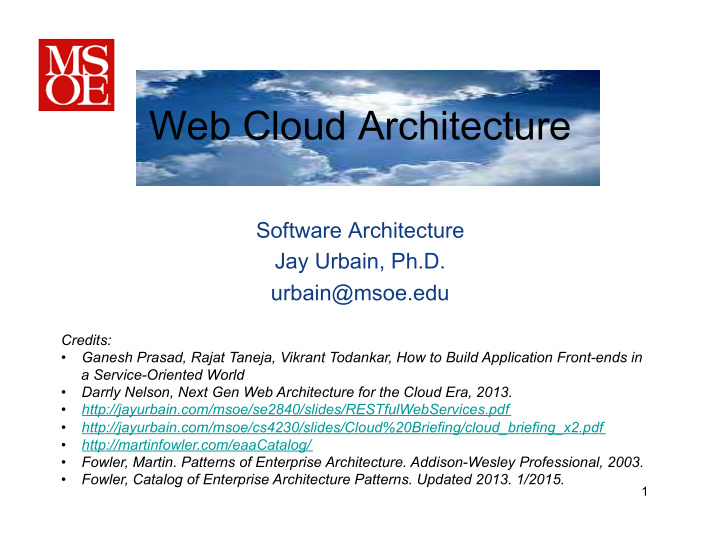 web cloud architecture