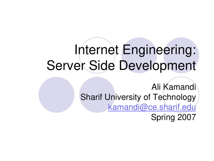 internet engineering server side development