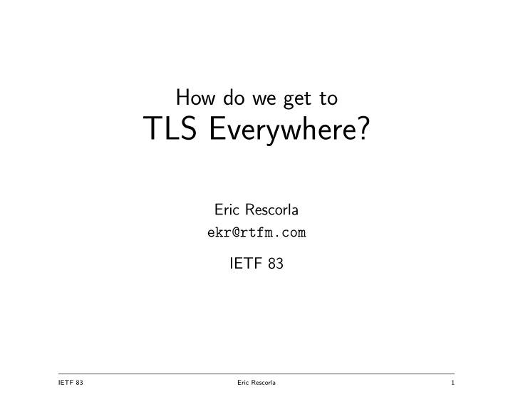 tls everywhere