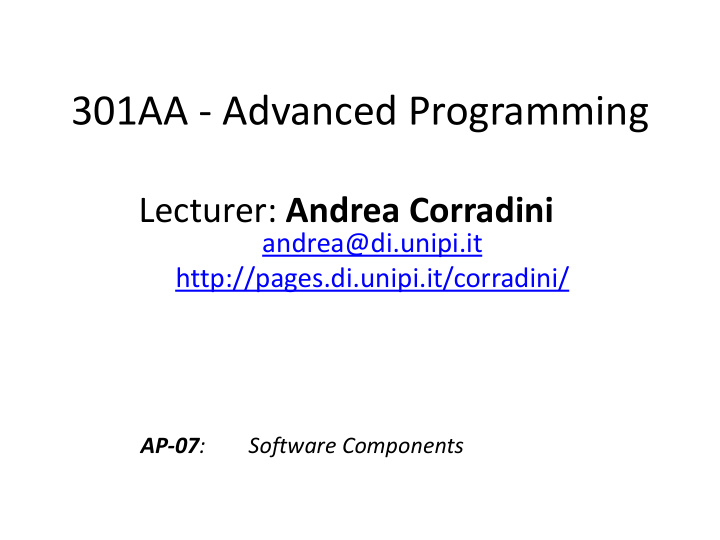 301aa advanced programming