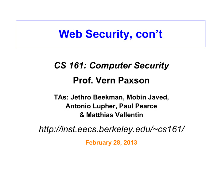 web security con t