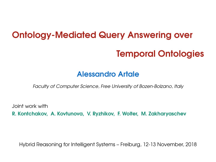 ontology mediated query answering over temporal ontologies