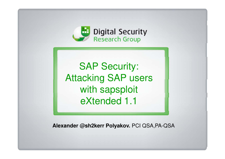 sap security attacking sap users attacking sap users with
